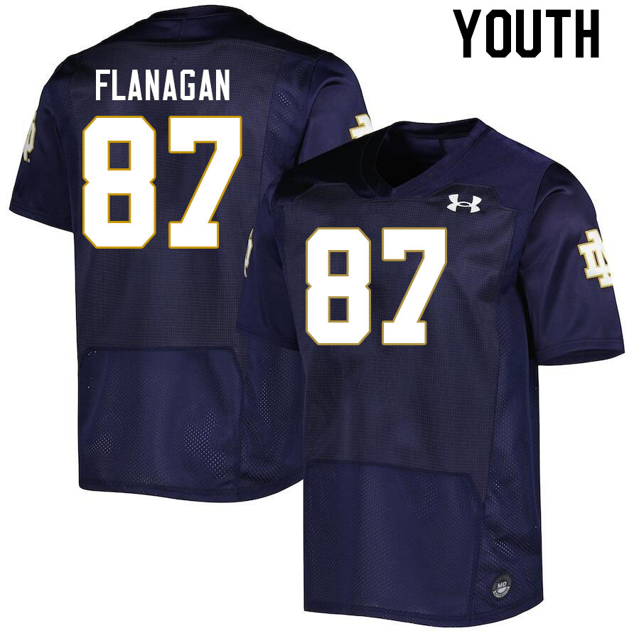 Youth #87 Cooper Flanagan Notre Dame Fighting Irish College Football Jerseys Stitched Sale-Navy